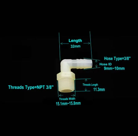 BEST GRADE OF NYLON HHO FITTINGS ELBOW OGO-E3838