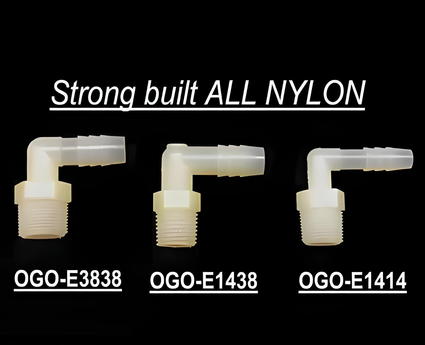 BEST GRADE OF NYLON HHO FITTINGS ELBOW OGO-E1414