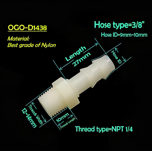 Best Grade of Nylon HHO Fittings Elbow OGO-D1438